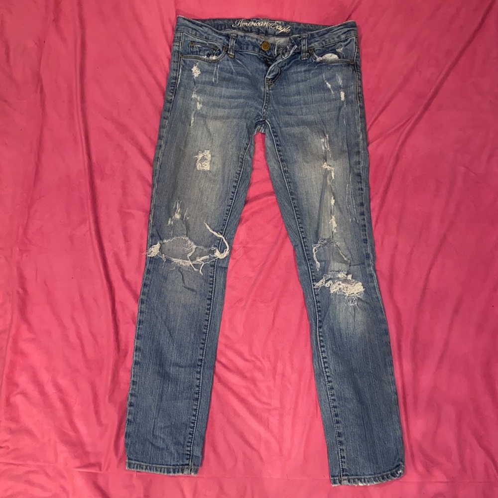 American Eagle Vintage (2007) Skinny77 Distressed Jeans